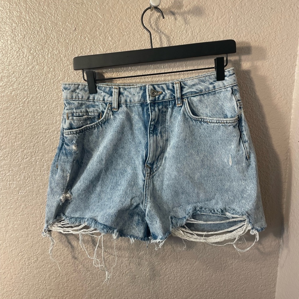 Zara high-waisted ripped shorts
